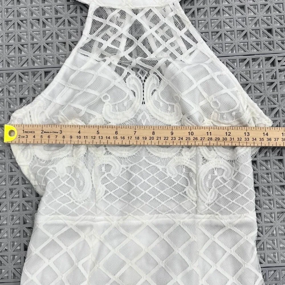 NWT Y2K Charlotte Russe Women's Juniors‎ Dress Small White Lace Mock Neck Boho